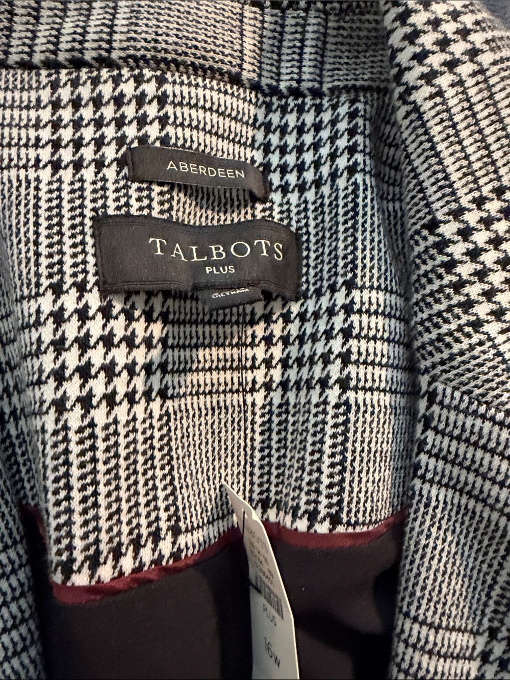 Talbots Glen Plaid Two-Button Blazer in Black & White - Picture 2 of 4